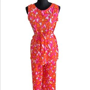 Retro Vintage Flower Power White Stag Speedo Swim Suit and Cover Up